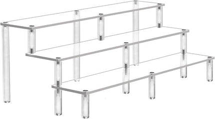 15 3/4 Inch Acrylic Riser Display Shelf,3 Tier Display Riser for Figures Display Stand Large Risers for Display Cupcake Perfume Organizer Cologne Makeup Collection Countertop Desktop Tabletop