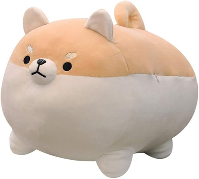 EHOTONG Shiba Inu Dog Plush Pillow, Corgi Stuffed Animal Plush Toy Hug Pillow Gifts for Girl Boy (Brown, 11.8in)