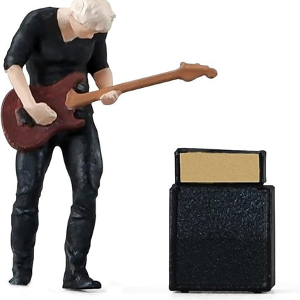 Painted Figure 1:64 Scale Mini Model Trains Architectural Plastic People Figures Standing Bassist Figure Model,Suitable for Miniature Scenes(64beisishou)