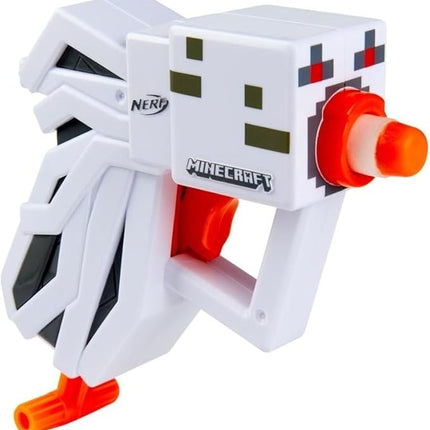 Nerf MicroShots Minecraft Ghast Mini Blaster, Minecraft Ghast Mob Design, Includes 2 Official Elite Darts, Pull-Down Priming Handle, Multicolor
