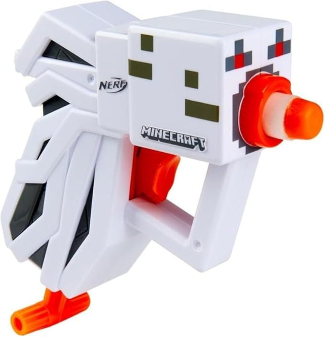 Nerf MicroShots Minecraft Ghast Mini Blaster, Minecraft Ghast Mob Design, Includes 2 Official Elite Darts, Pull-Down Priming Handle, Multicolor