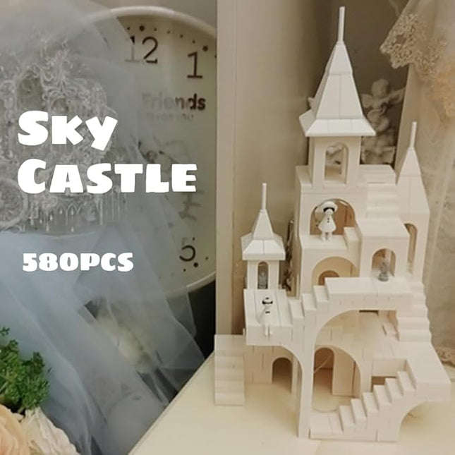 White Sky Castle Building Block，Architecture Building Blocks（580PCS Gifts for Adults and Kids