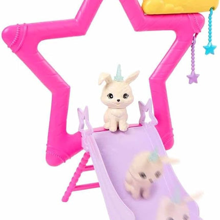 Barbie A Touch of Magic Chelsea Small Doll & Pegasus Playset with Stable, Slide, Pet Bunny 10+ Accessories, Color-Change Winged Horse Toy