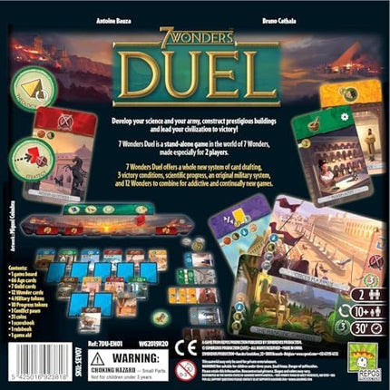 Asmodee 7 Wonders Duel Board Game BASE GAME - Intense Two-Player Battles in the Ancient World, Strategy Game for Kids and Adults, Ages 10+, 2 Players, 30 Minute Playtime