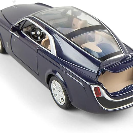 1/24 Rolls-Royce Sweptail Toy Car Alloy Diecast Collectible Model Car for Kids Gift, Pull Back Toy Car with Sound and Light, Classic Double Door, Car Logo Can be Folded