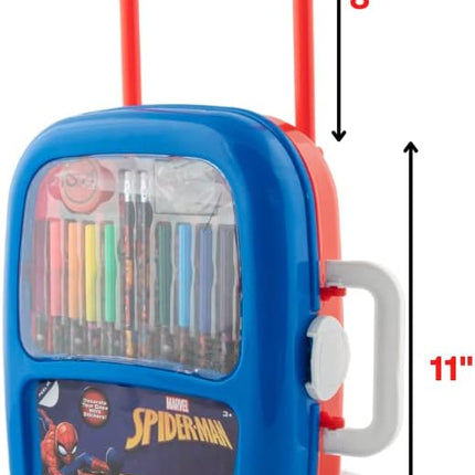 Marvel Spiderman Color and Roll Activity Set with Carrying Case, Stickers, & Art Supplies
