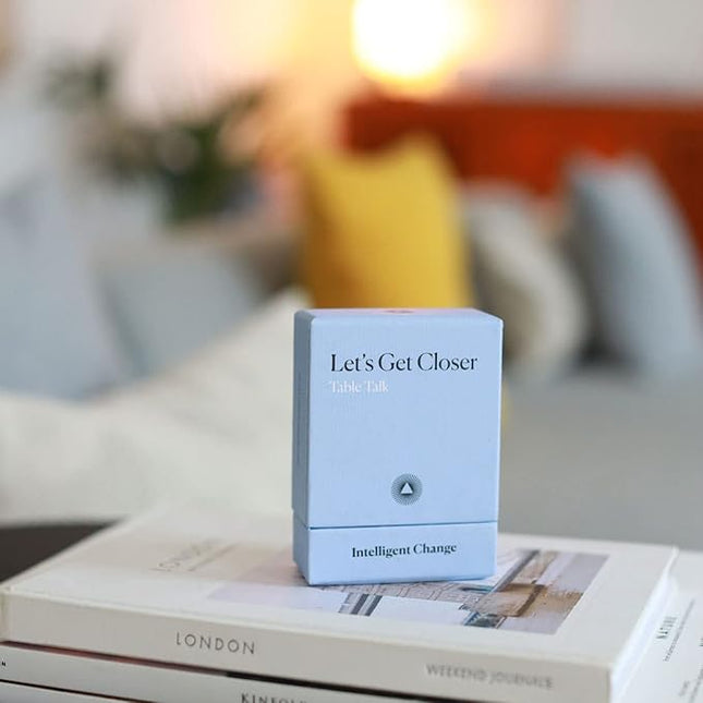 Intelligent Change Get Closer: Table Talk Conversation Cards, Dinner Party Conversation Starters, Fun Talking Card Game Friends, Family, & Couples, Icebreaker Game 52 Question Cards