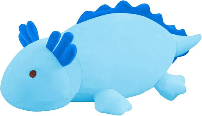 SQEQE Weighted Axolotl Plush Toy, Blue Axolotl Stuffed Animals Cute Plush Pillow, Kawaii Weighted Stuffed Animals Gifts for Girls & Boys Blue 13.8 Inch, 1.6 Lbs