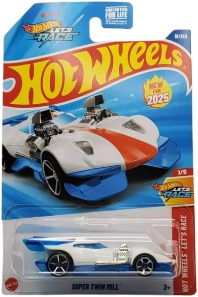 Hot Wheels Super Twin Mill (White), Let's Race 1/5, New for 2025
