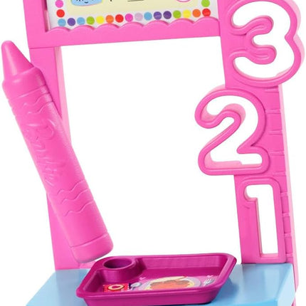 Barbie Teacher with Brunette Fashion Doll with Printed Dress, 1 Toddler Doll, & Teaching Accessories