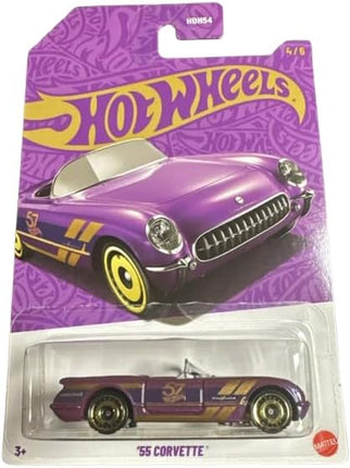 Hot Wheels '55 Purple Corvette, 57th Anniversary 4/6, 1:64 Scale Diecast