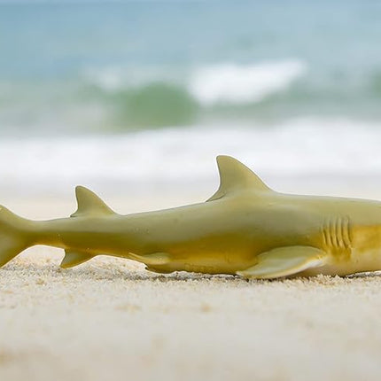Gemini&Genius Marine Animal World Toy Lemon Shark Ocean Shark Action Figure Sea Animal Great White Shark Action Figure Soft Rubber Toys Role Play Swimming Pool Beach Bathing Toys for Kids