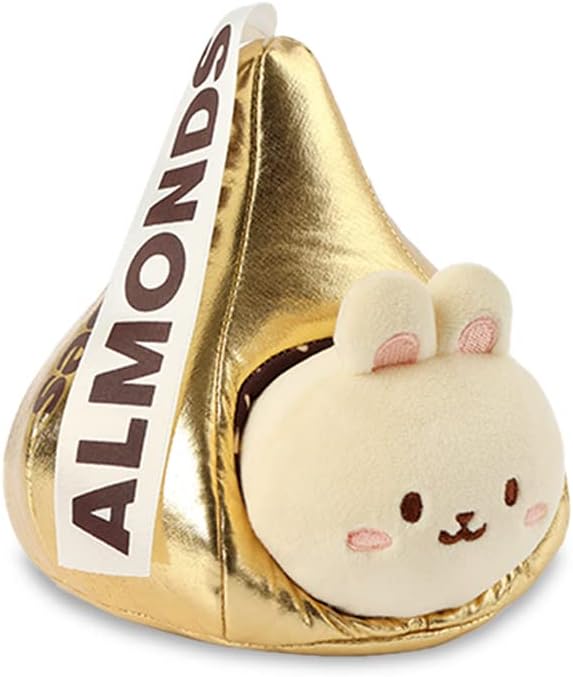 Anirollz Stuffed Animal Plush Toy - Official Hershey Kisses Chocolate Toy Blanket Outfitz Doll | Soft, Squishy, Warm, Cute, Comfort, Safe| Pillow with Bunny - Valentine's Day Gift 6" Bunniroll