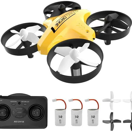 Mini Drone, Hand Operated & RC Nano Quadcopter for Kids & Beginners Indoor, with 3 Batteries, Throw to Go, Flips, Obstacle Avoidance, Children's Day Gift & Christmas Gift for Boys Girls -Yellow