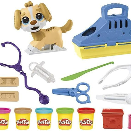 Play-Doh Care 'n Carry Vet Playset for Kids 3 Years and Up with Toy Dog, Storage, 10 Tools, and 5 Modeling Compound Colors, Non-Toxic