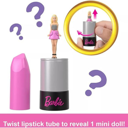 Barbie Mini BarbieLand Fashionistas Dolls, 1.5-inch Dolls in Lipstick Tube, Surprise Reveal (Styles May Vary) - Pack of 2
