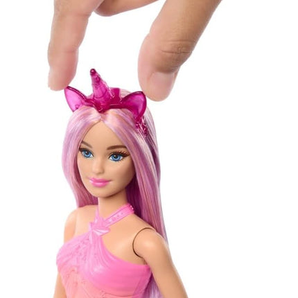 Barbie Unicorn Doll with Pink Fantasy Hair, Colorful Outfit & Unicorn-Themed Accessories