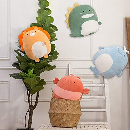 Soft Flat Lion Plush Hugging Pillow Cute Yellow Lion Stuffed Animal Plushies Toys Kids Orange Anime Cushion for Birthday, Valentine's Day, Christmas...16.5 Inch