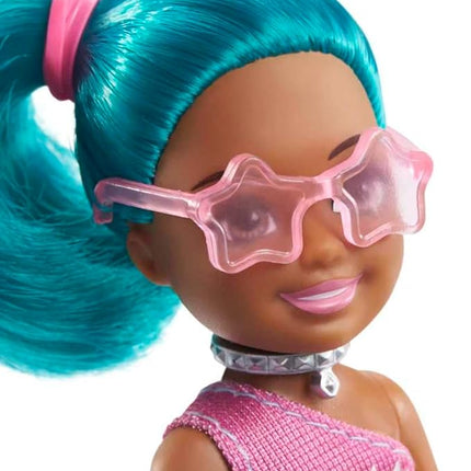 Barbie Chelsea Can Be Playset with Brunette Chelsea Rockstar Doll (6-in), Guitar, Microphone, Headphones, 2 VIP Tickets, Star-Shaped Glasses, Great Gift for Ages 3 Years Old & Up