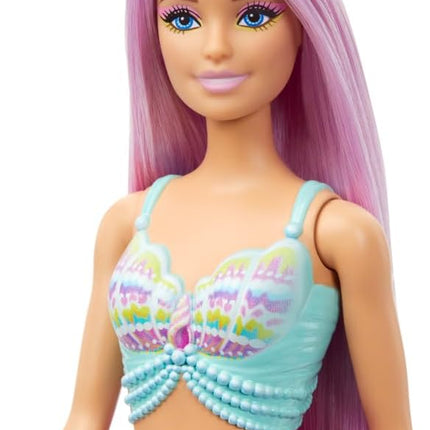 Barbie Mermaid Doll with 7-Inch-Long Pink Fantasy Hair & Colorful Accessories for Styling Play Like Headband & Barrettes