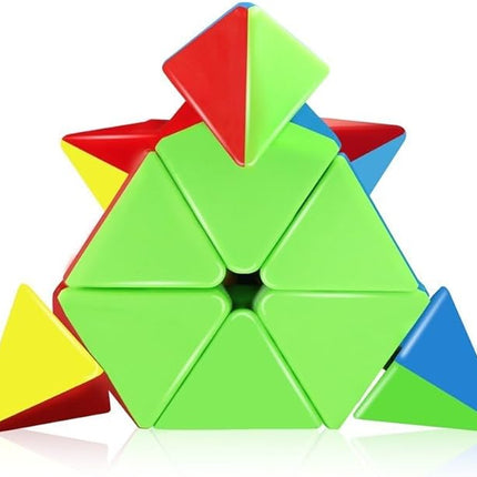 CFMOUR Speed Cube Set - Moyu Meilong 2x2x2 3x3x3 Pyramid Cube Bundle | Stickerless Magic Cubes with Smooth Turning | Brain Teaser Puzzle Toys for Kids & Adults