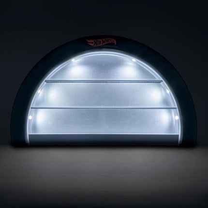 Hot Wheels Display Case Light - Officially Licensed Mattel Merchandise, Light Up Case Holds 8 Cars, Wheel Shaped Wall Mountable or Freestanding, Gift for Collectors