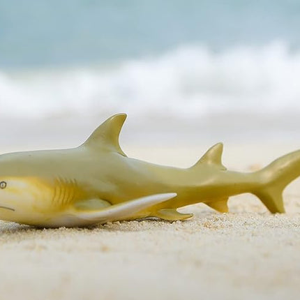Gemini&Genius Marine Animal World Toy Lemon Shark Ocean Shark Action Figure Sea Animal Great White Shark Action Figure Soft Rubber Toys Role Play Swimming Pool Beach Bathing Toys for Kids