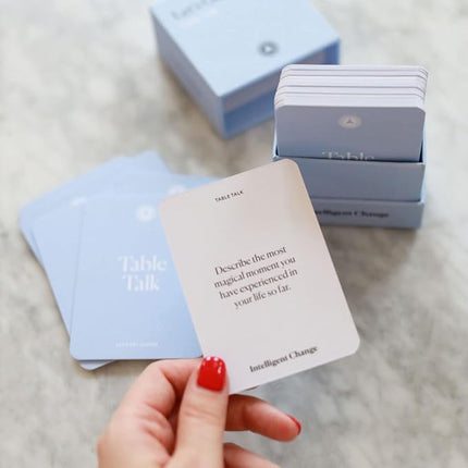 Intelligent Change Get Closer: Table Talk Conversation Cards, Dinner Party Conversation Starters, Fun Talking Card Game Friends, Family, & Couples, Icebreaker Game 52 Question Cards