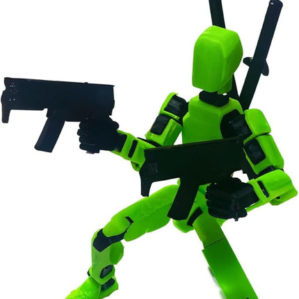 T13 Action Figure Assembly Completed, Upgraded 3D Printed T13 Action Figure, The Dummy 13 is Very Suitable for Office Desks and Birthday Cake Decorations (Green)