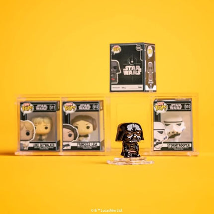 Funko Bitty POP! Star Wars - Luke, 4-Pack - Luke Skywalker, OBI-Wan Kenobi, Jawa and A Surprise Mystery Mini Figure - 0.9 Inch (2.2 Cm) Collectable - Stackable Display Shelf Included - Gift Idea