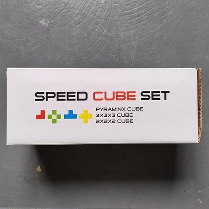 Vdealen Speed Cube Set, 2x2x2 3x3x3 Pyramid Magic Cube Set, Puzzle Cube Toys Birthday Party Christmas Stocking Stuffers Gift for Kids Teens Adults(Stickerless)