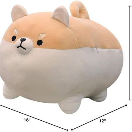 EHOTONG Shiba Inu Dog Plush Pillow, Corgi Stuffed Animal Plush Toy Hug Pillow Gifts for Girl Boy (Brown, 19.6in)