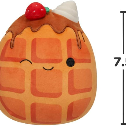 Squishmallows SQCR05376 7.5-Inch-Weaver The Waffle with Strawberries and Whipped Cream, Multicolour