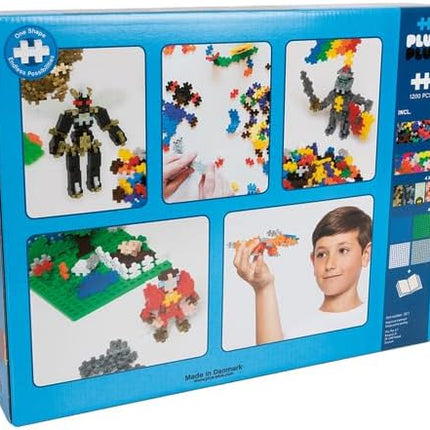 PLUS PLUS - Learn to Build Super Set - Basic Mix, 1,200 Pieces w/ 4 Baseplates - Construction Building Stem / Steam Toy, Interlocking Mini Puzzle Blocks for Kids