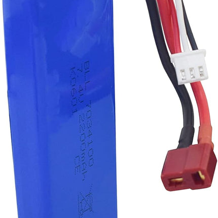 Fytoo 2PCS 7.4V 2200mah Lithium Battery with 2 in 1 Charger for WLtoys K949 10428 10428-A L202 RC high-Speed Remote Control car
