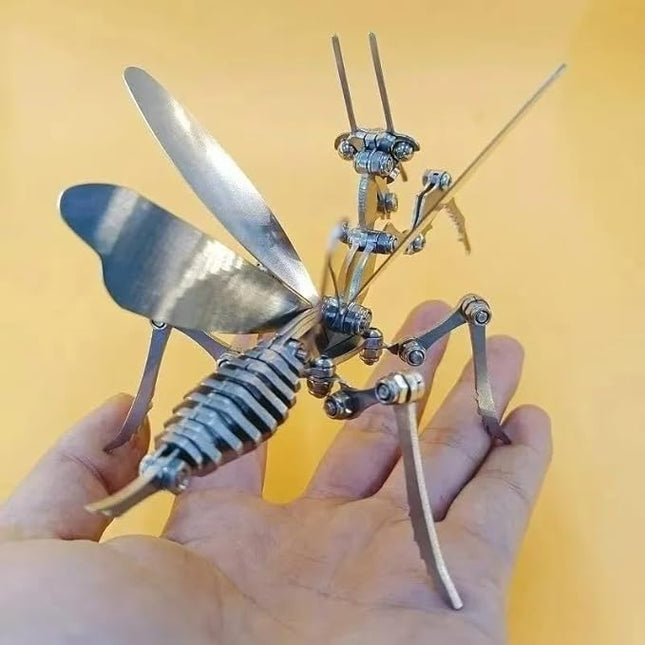 3D Metal Puzzle DIY Enthusiasts Adults Creative Building Model Spatial Thinking Home Decor Gift Idea （Mantis - Requires Assembly Comes with Tools）