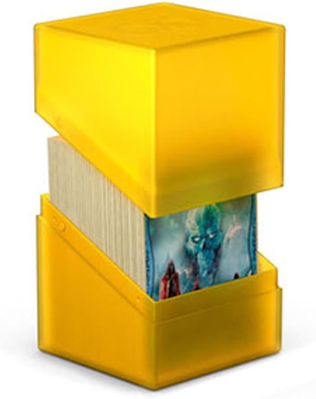 Ultimate Guard Boulder 100+ Classic, Deck Case for 100 Double-Sleeved TCG Cards, Amber, Secure & Durable Storage for Trading Card Games, Soft-Touch Finish