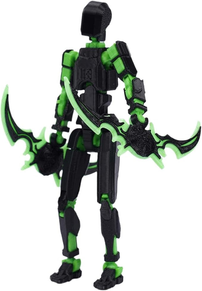 T13 Action Figure Set, 3D Printed Multi-Jointed Movable Robot Dummy Set Lucky 13 Action Figure Articulated, for Collectors Desktop Decorations (Red + Black)