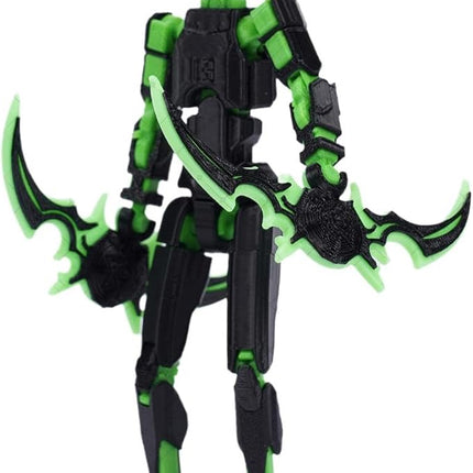 T13 Action Figure Set, 3D Printed Multi-Jointed Movable Robot Dummy Set Lucky 13 Action Figure Articulated, for Collectors Desktop Decorations (Black Green)