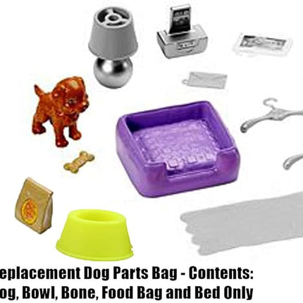 Replacement Parts for Barbie Dollhouse Series - Barbie Dreamhouse - FHY73 - Replacement Dog, Bowl, Bone, Food Bag and Bed