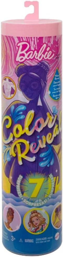 Barbie Color Reveal Doll & Accessories, Sand & Sun Series, 7 Surprises, 1 Doll (Styles May Vay)