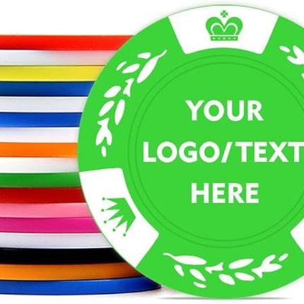 100 Personalized Poker Chips, Print with Your Text and Logo, Suitable for Corporate Event, Poker Night, Card Club, Board Game, Party