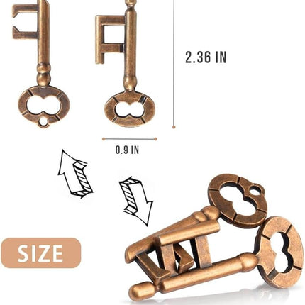 Fun Metal Brain Teaser Puzzle Games - 4 Pcs Adults Mind Travel 3D Toys -Teens IQ Insight Challenge - Logic Educational Gift（with Storage Case and Instructions）