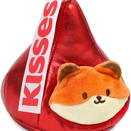 Anirollz Stuffed Animal Plush Toy - Official Hershey Kisses Chocolate Toy Blanket Outfitz Doll | Soft, Squishy, Warm, Cute, Comfort, Safe | Pillow with Fox - Valentine's Day Gift 4" Foxiroll