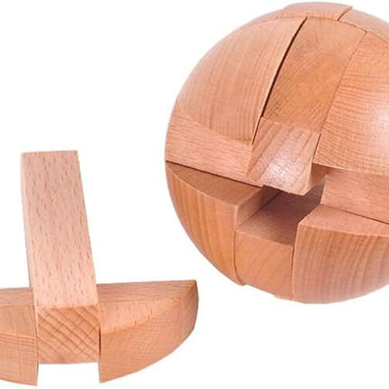 AHYUAN Handmade Wooden Puzzle Magic Ball Brain Teasers Toy Intelligence IQ Games 3D Sphere Puzzles for Children and Adults (3 x 3 x 3 inch)