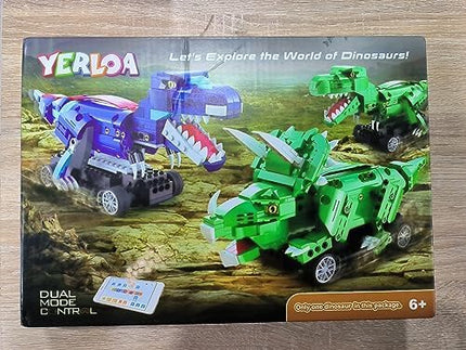 Yerloa Dinosaur Toys for Boys Age 8-12 5-7 6-7, Jurassic Building Kits for Kids 6 7 8 9 10 11 12 + Year Old, 343 Pcs Remote Control STEM Projects Building Blocks Sets Educational Birthday Easter Gifts
