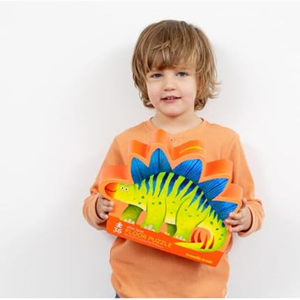 Crocodile Creek 36-Piece Jigsaw Floor Puzzle - Fun Floor Puzzles for Kids Ages 3-5 - Heavy-Duty Shaped Box for Storage - Dino Land - 24" W x 18" H Finished