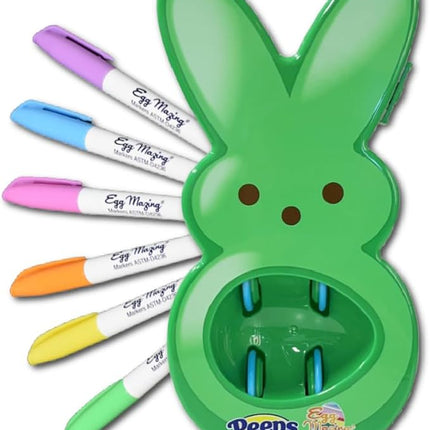 The Eggmazing Egg Decorator - Peeps Bunny - Arts and Craft Set Includes 6 Colorful Quick Drying, Non-Toxic Markers (Green, Ages 3 and Up