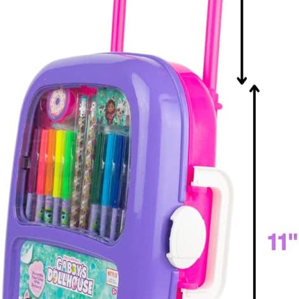 Innovative Designs Gabby’s Dollhouse Color and Roll Activity Set with Carrying Case, Stickers, & Art Supplies