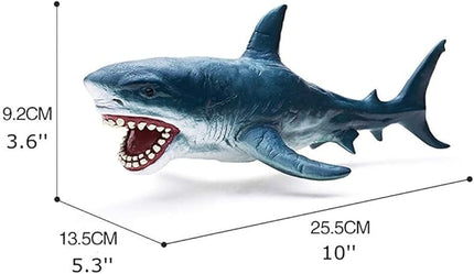 Gemini&Genius Sea Animal Great White Shark Action Figure Megalodon Shark Model Toy Soft Rubber Realistic Ocean Shark Educational and Role Play Toys for Kids and Collectors (Great White Shark)